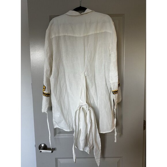 Dhruv Kapoor NWT Long-Sleeve Embroidered Sequin Mini Shirt Dress Medium Anthro - Picture 6 of 10